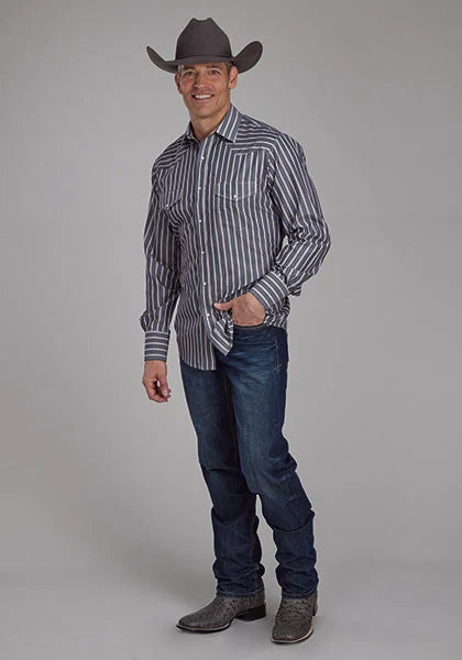 Roper 2113 Stripe (Negro) - Camisa Western de Hombre