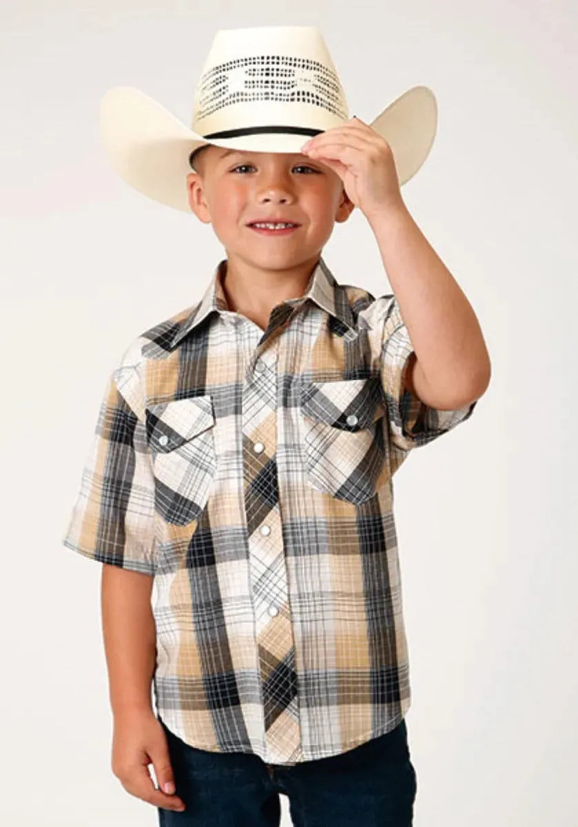 Roper Buckaroo (Negra) - Camisa Western para Niño