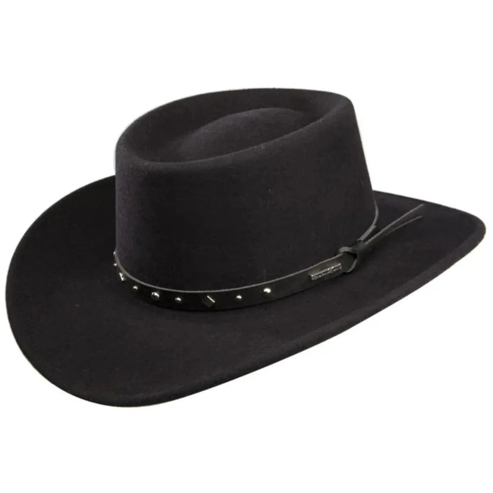 Stetson Black Hawk - Sombrero de vaquero de fieltro de lana suave