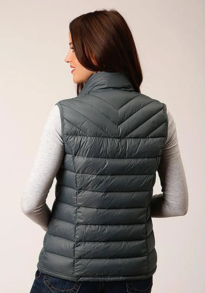 Chaleco Roper de plumón acolchado horizontal (gris) - Chaleco de mujer