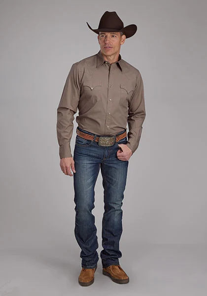 Roper 2221 Liso (Marrón) - Camisa Vaquera de Hombre