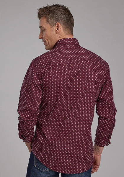 Camisa vaquera para hombre - Roper 2174 estampado de flechas (rojo)