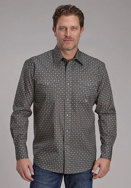 Roper 2243 Garnet Foulard (Grey) - Camisa Vaquera de Hombre