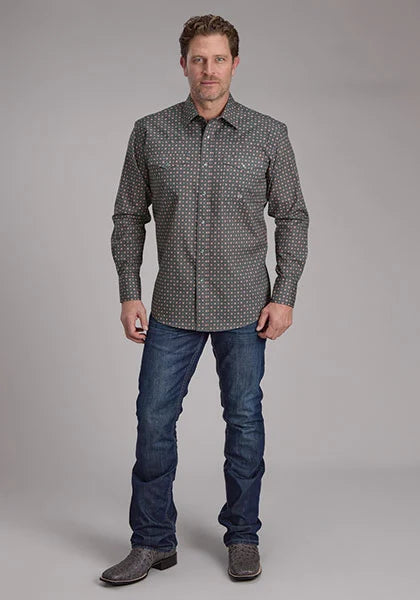 Roper 2243 Garnet Foulard (Grey) - Camisa Vaquera de Hombre