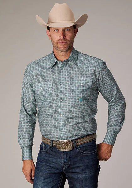 Camisa vaquera Roper 2019 Silver Spring Foulard (gris) para hombre