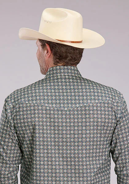 Camisa Western Roper 2501 Medallion Foulard (Gris) - Hombre