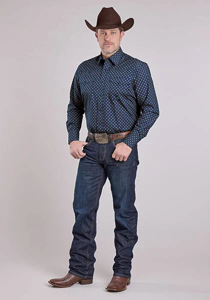 Camisa vaquera Roper 2584 Pinwheel Foulard (azul) - para hombre