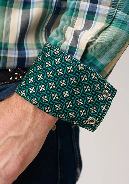 Roper 1834 Ocean Plaid (Verde) - Camisa Vaquera de Hombre