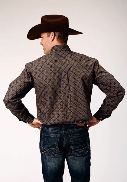Roper 1839 Medallón de Diamante (Marrón) - Camisa Vaquera de Hombre