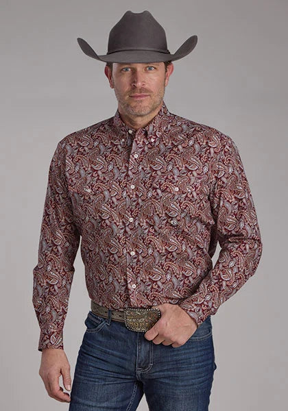 Roper 2242 Sangria Paisley (Wine) - Camisa vaquera de hombre