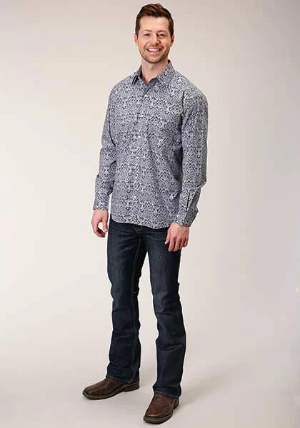 Camisa vaquera Roper 1380 Crystal Medallion (azul) para hombre