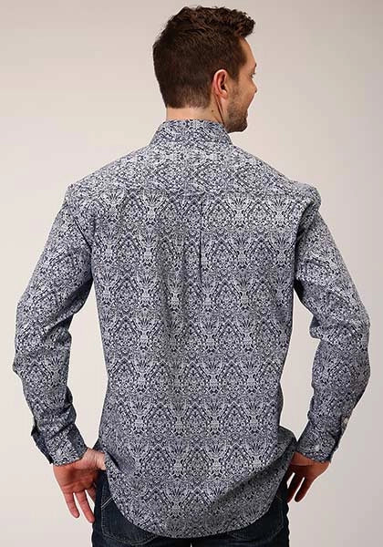 Camisa vaquera Roper 1380 Crystal Medallion (azul) para hombre