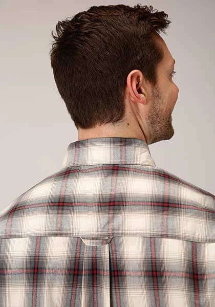 Roper 1371 Smoke House Plaid (Gris) - Camisa Western para Hombre