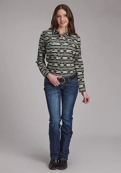 Roper 2182 Santa Fe Aztec (Negra) - Camisa Western para Mujer