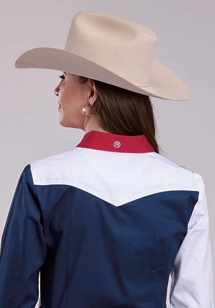 Camisa vaquera de mujer Roper Colorblock Americana (multicolor)