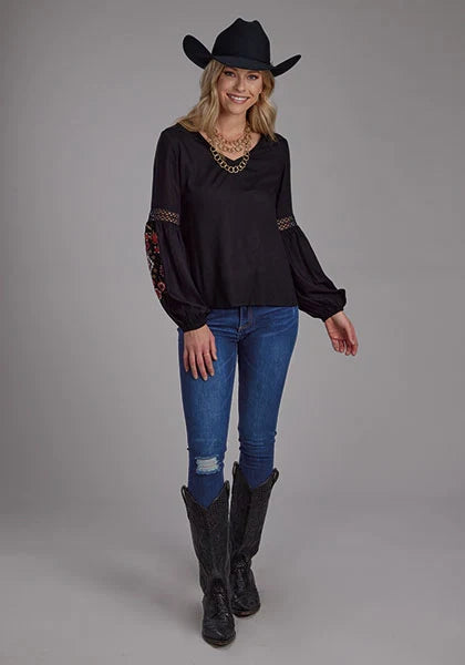 Roper 2190 Rayón Liso (Negro) - Blusa Vaquera para Mujer
