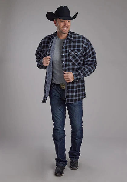 Roper 2205 Franela (Negro) - Camisa-chaqueta para hombre