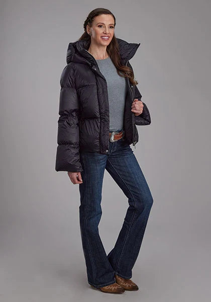 Roper 2165 Puffer (Negra) - Chaqueta de nylon para mujer