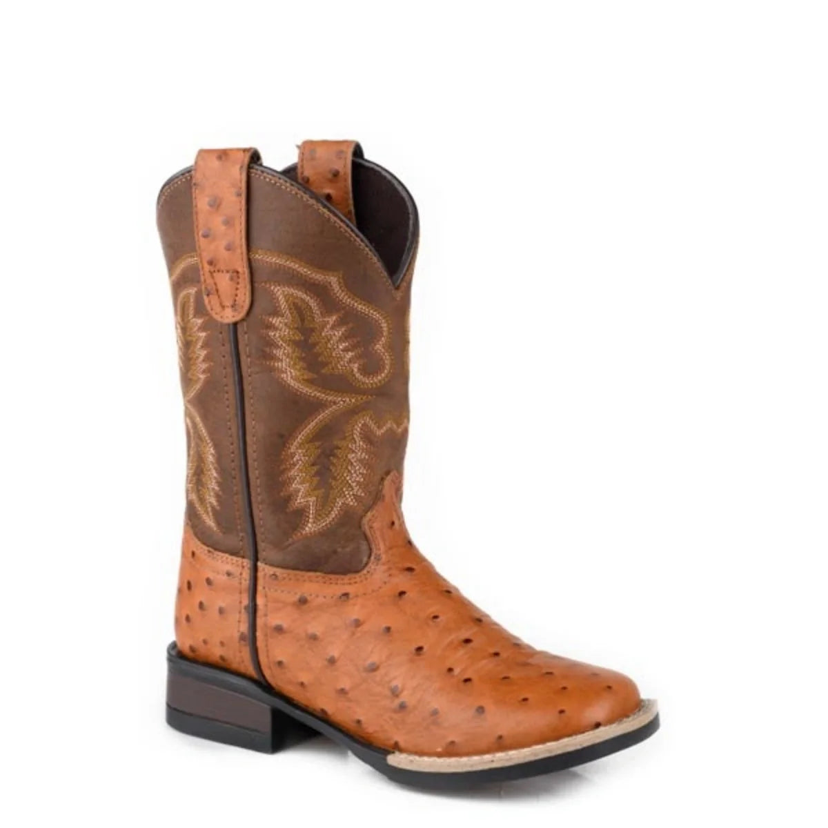 Bota vaquera de avestruz Roper Garza (Tan) - Para hombre