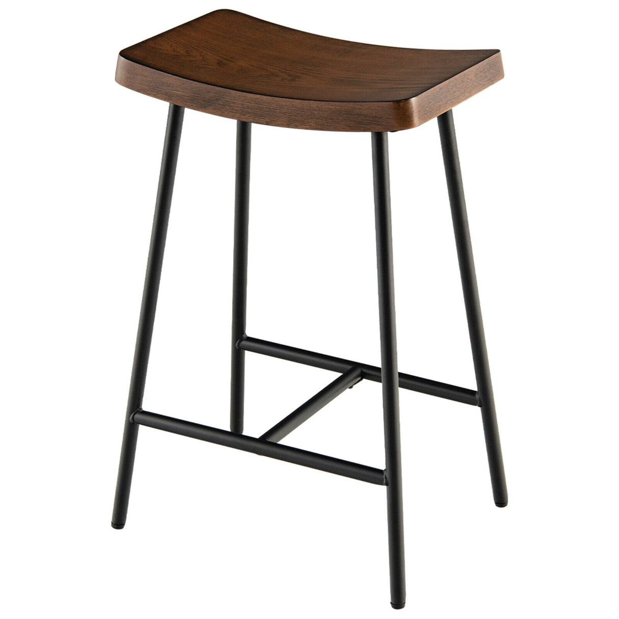 Taburete industrial con patas metálicas y almohadillas ajustables