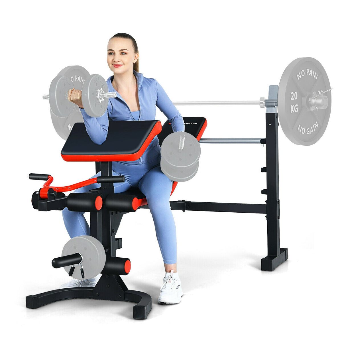 Banco de pesas olímpico ajustable para ejercicio de cuerpo completo y entrenamiento de fuerza