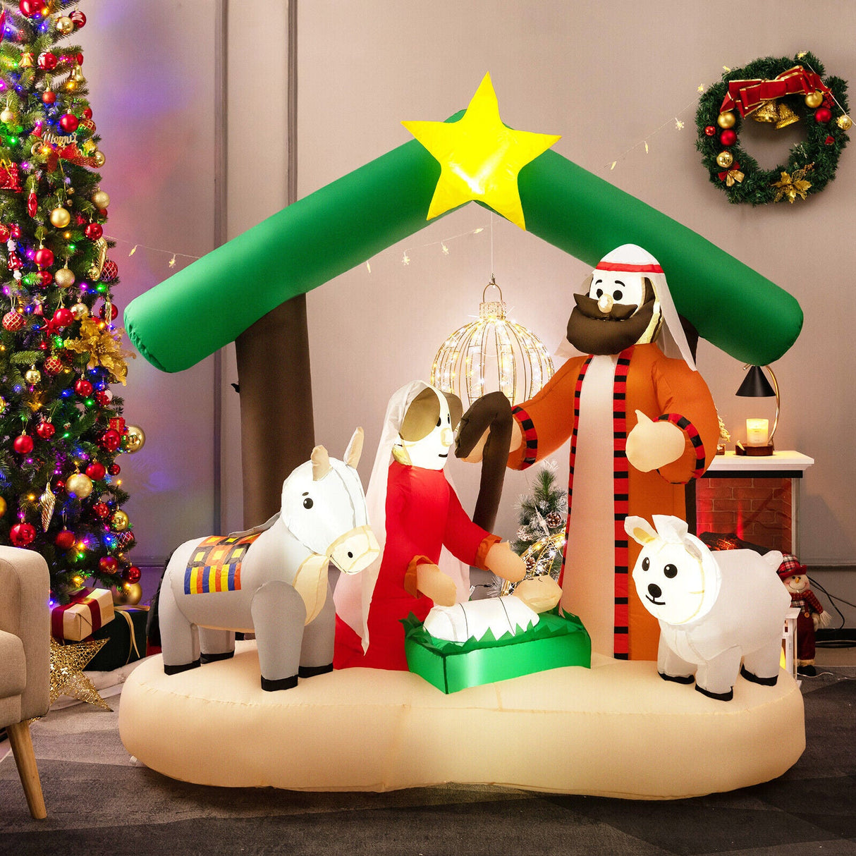 6.7 pies inflable navideño con luces LED