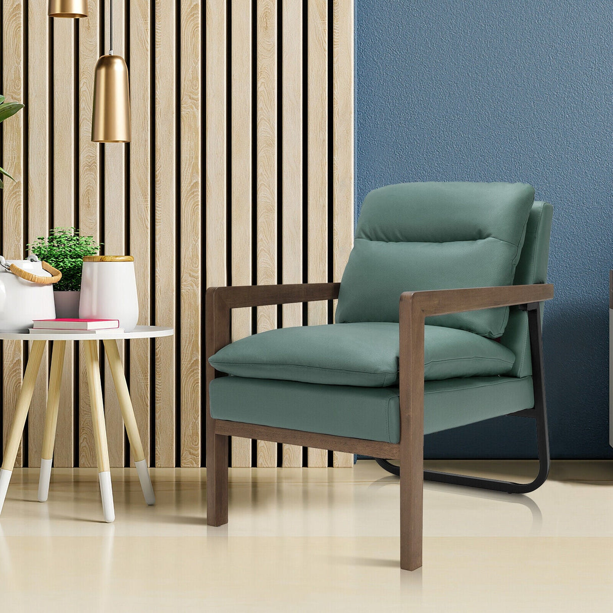 Sillón individual con respaldo y asiento acolchados extragruesos