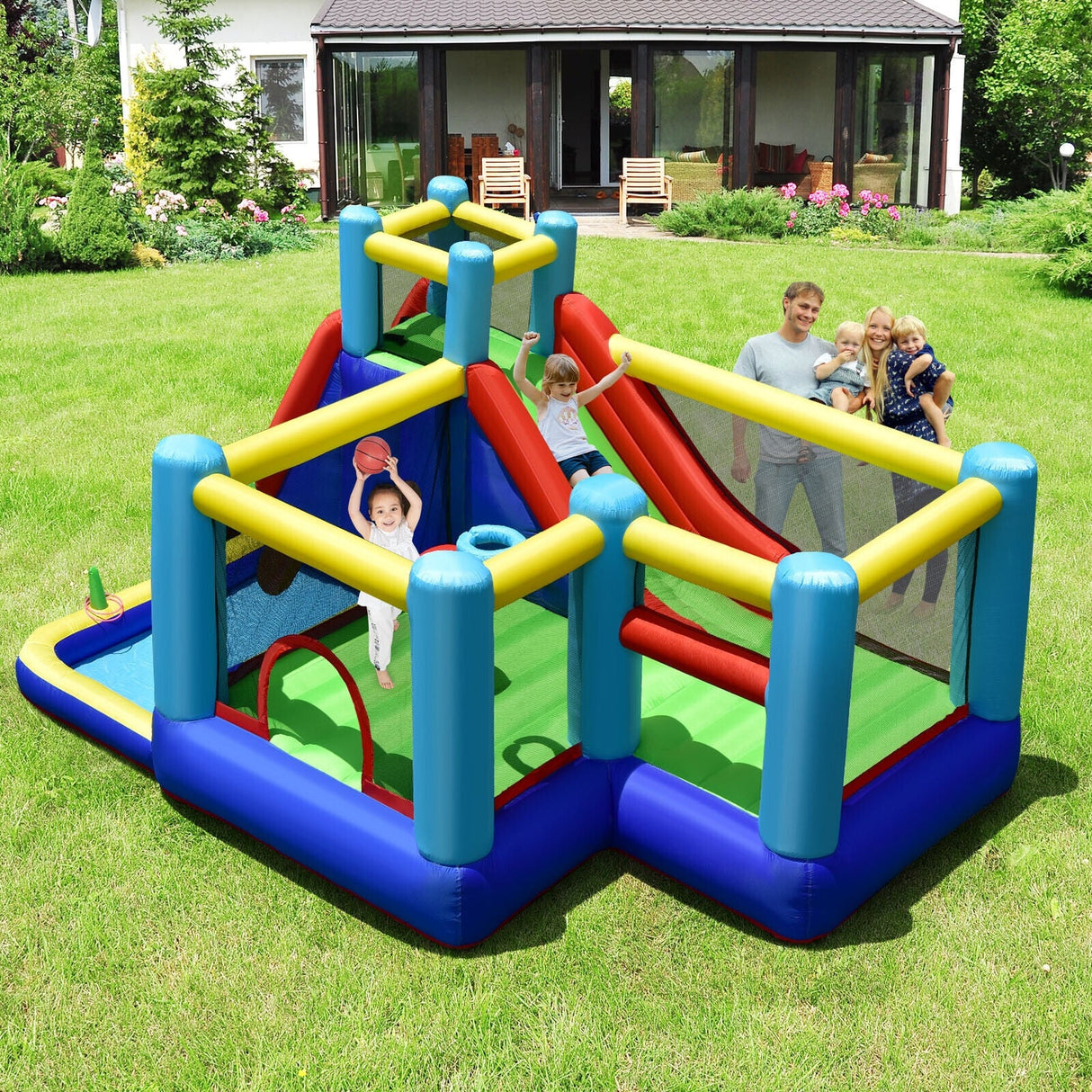 Castillo hinchable con soplador de 735W
