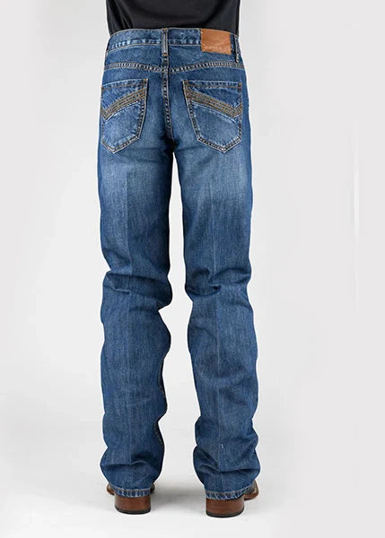 Tin Haul 420 Regular Joe Costuras Doradas (Lavado Medio) - Jeans Vaqueros Acampanados de Hombre