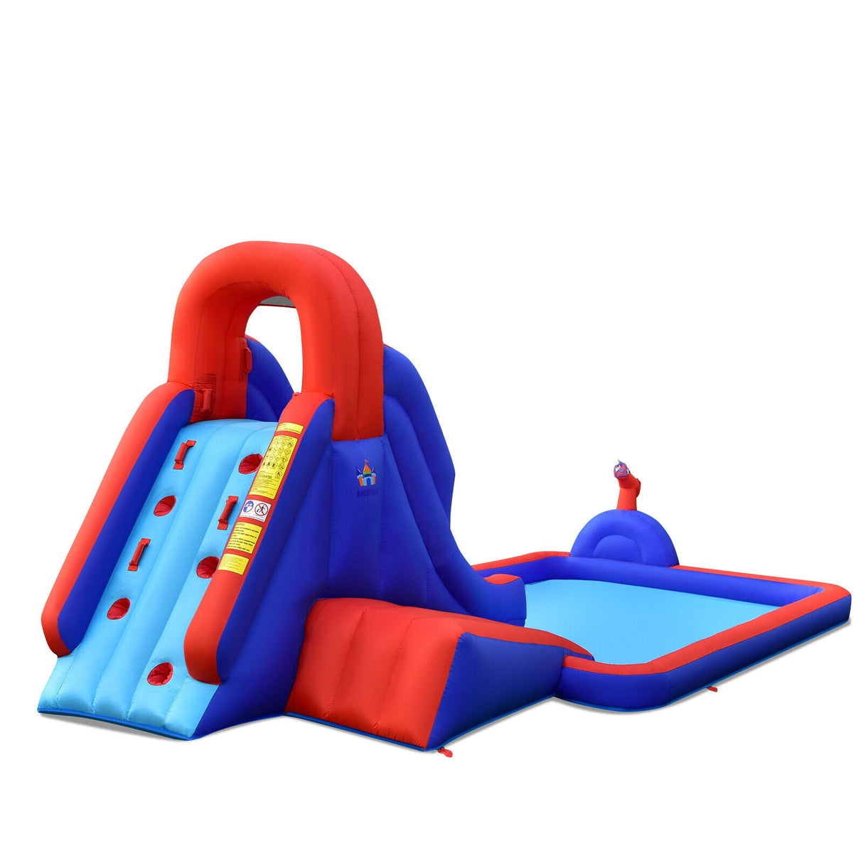 Tobogán de agua inflable 5 en 1 con muro de escalada