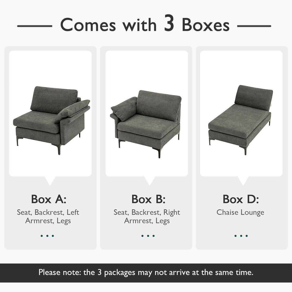 Sofá seccional modular extra grande en forma de L con chaise reversible para 4-5 personas