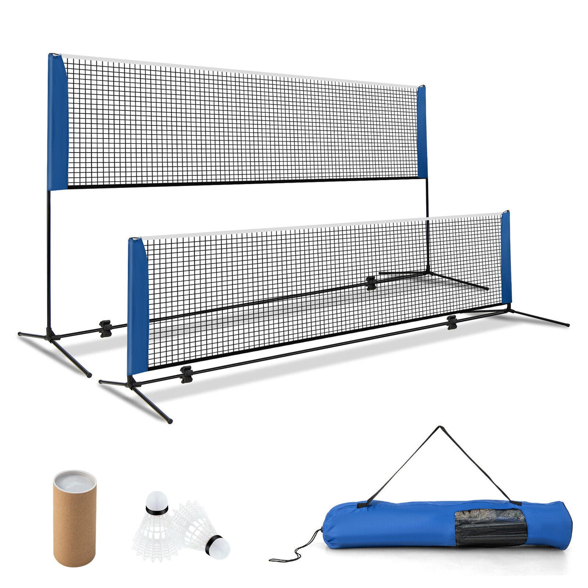 Soporte de red de bádminton ajustable de 10/14 pies con bolsa de transporte portátil