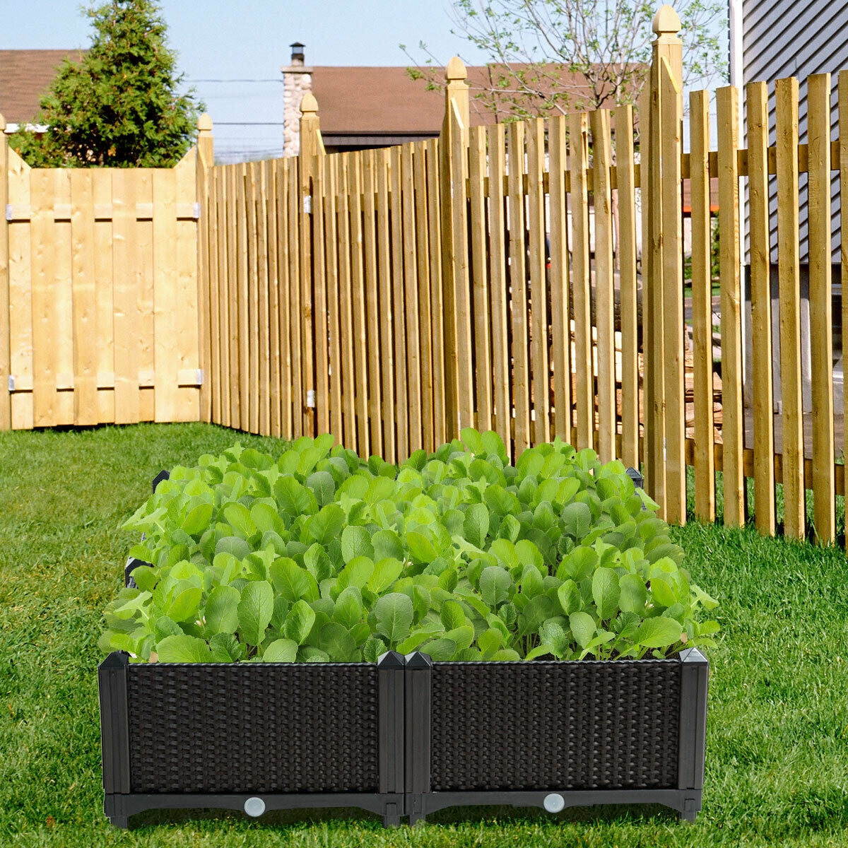 Juego de 4 jardineras elevadas para flores, verduras y hierbas