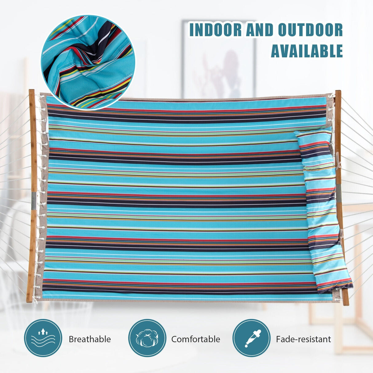 Hamaca de exterior con almohada desmontable
