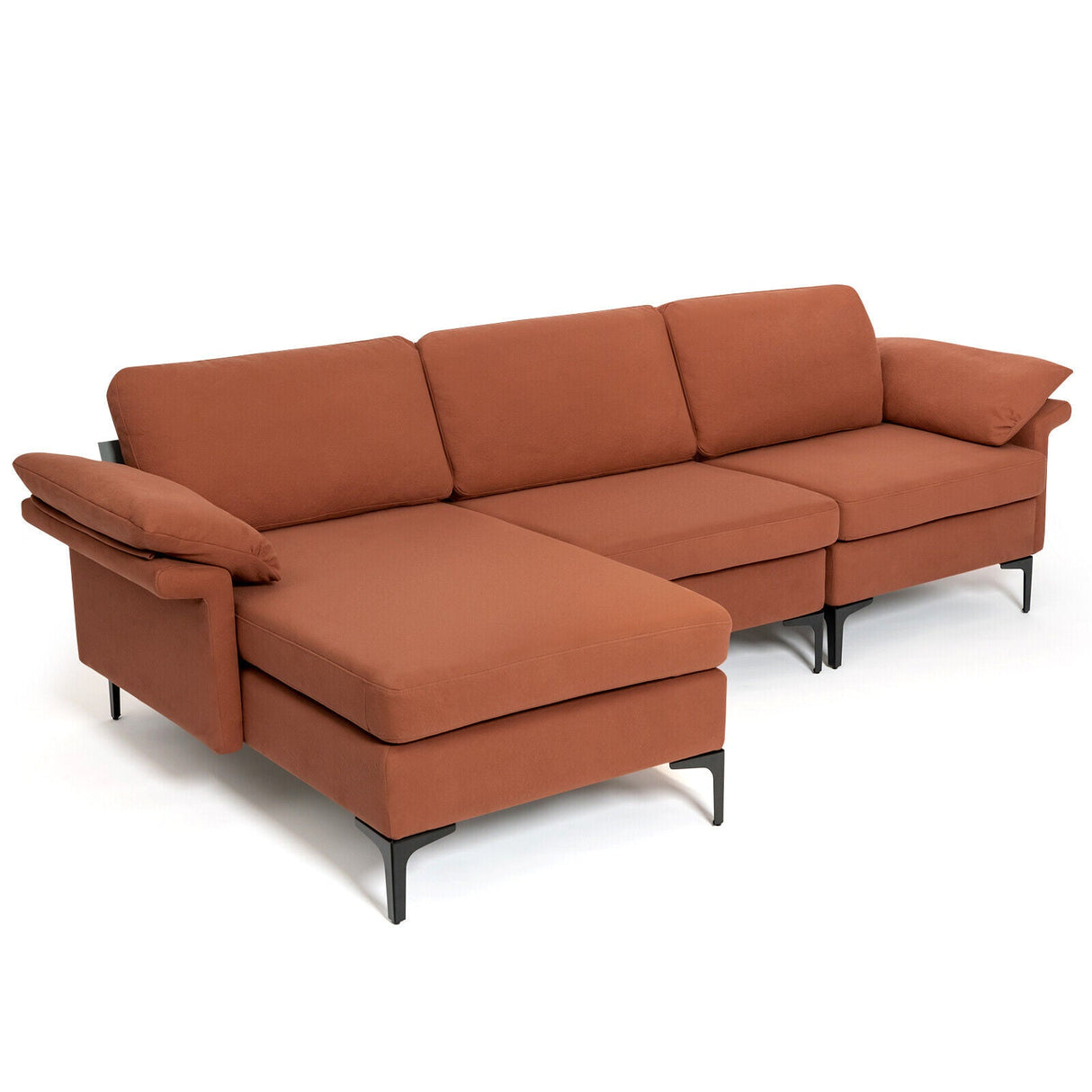 Sofá seccional modular extra grande en forma de L con chaise reversible para 4-5 personas