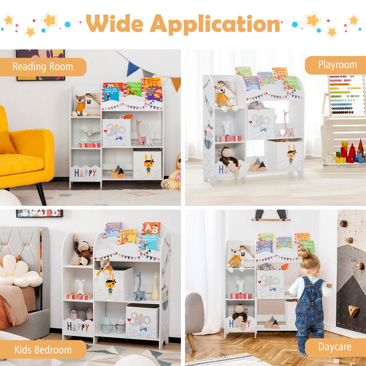 Mueble Organizador de Madera para Niños con Contenedores