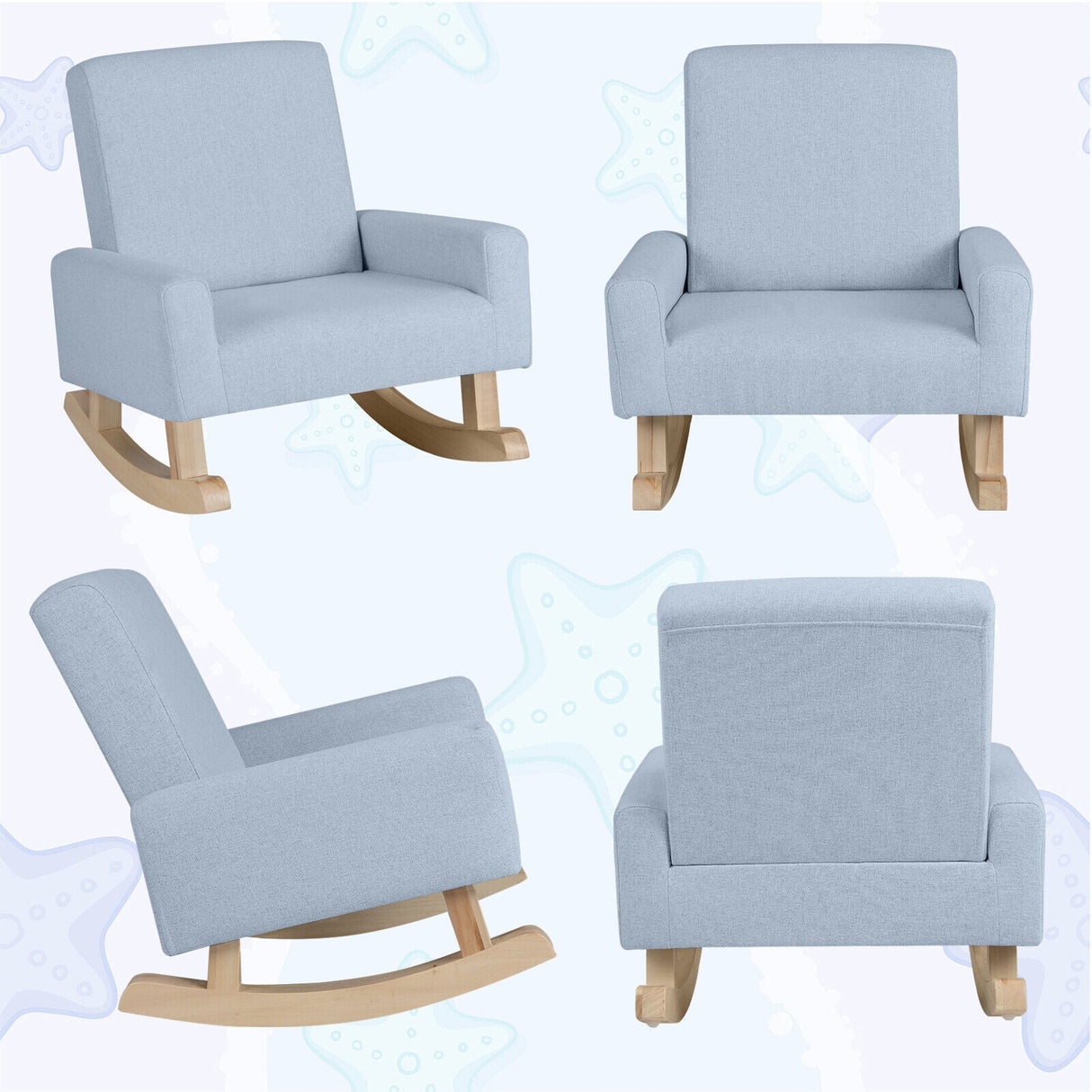 Mecedora infantil con patas de madera maciza