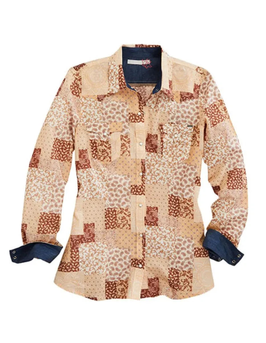 Camisa vaquera de mujer Tin Haul Sunrise Symphony (Marrón)
