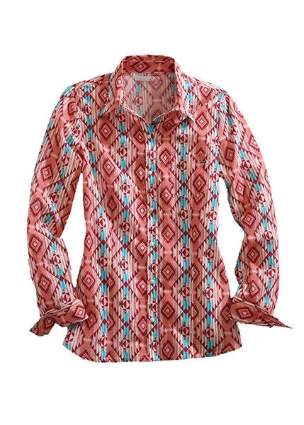 Tin Haul 1496 Serape del Suroeste (Rosa) - Camisa Western de Mujer