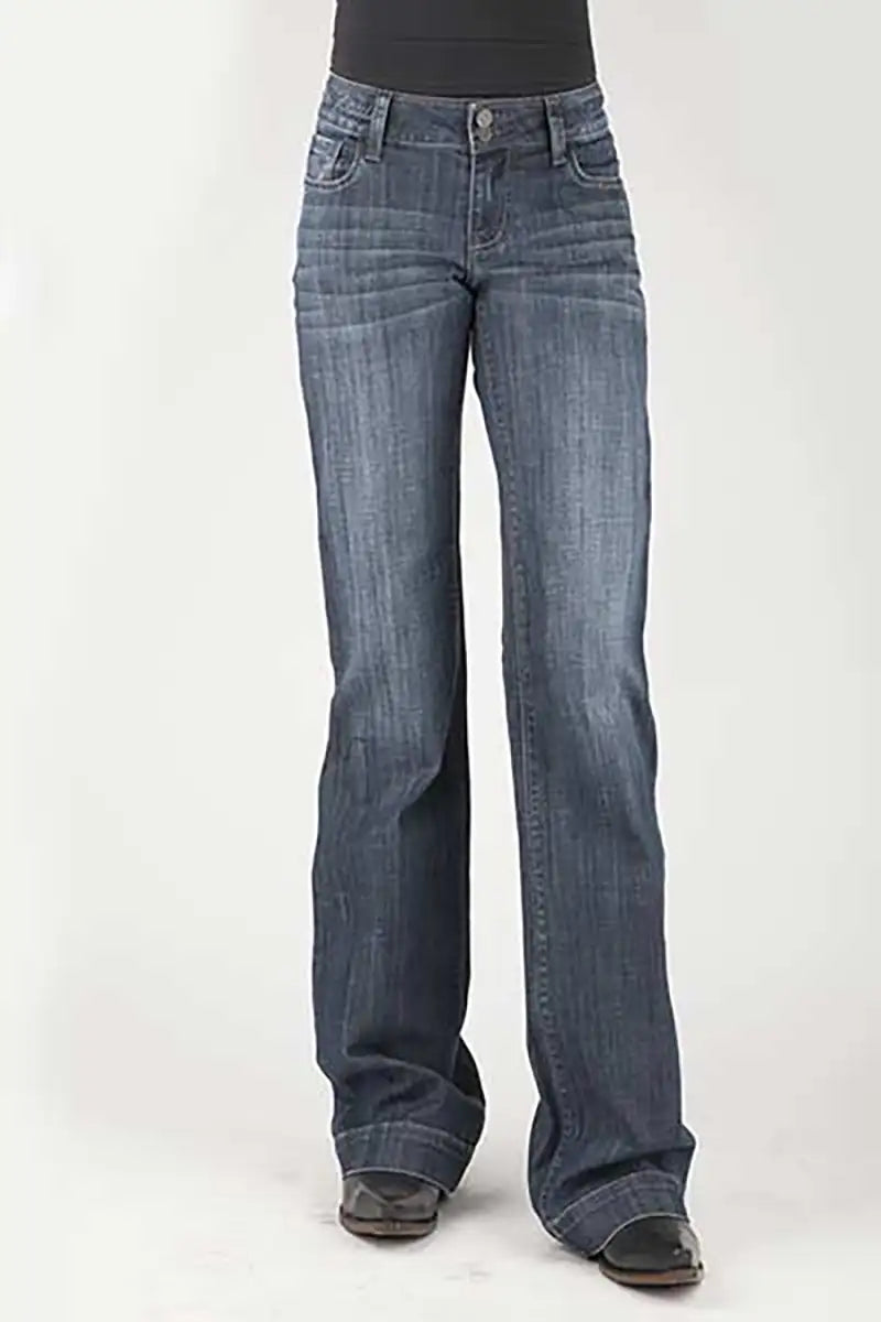 Tin Haul 460 Ella Fit Bolsillo Liso (Lavado Oscuro de Mezclilla) - Jeans de Mujer