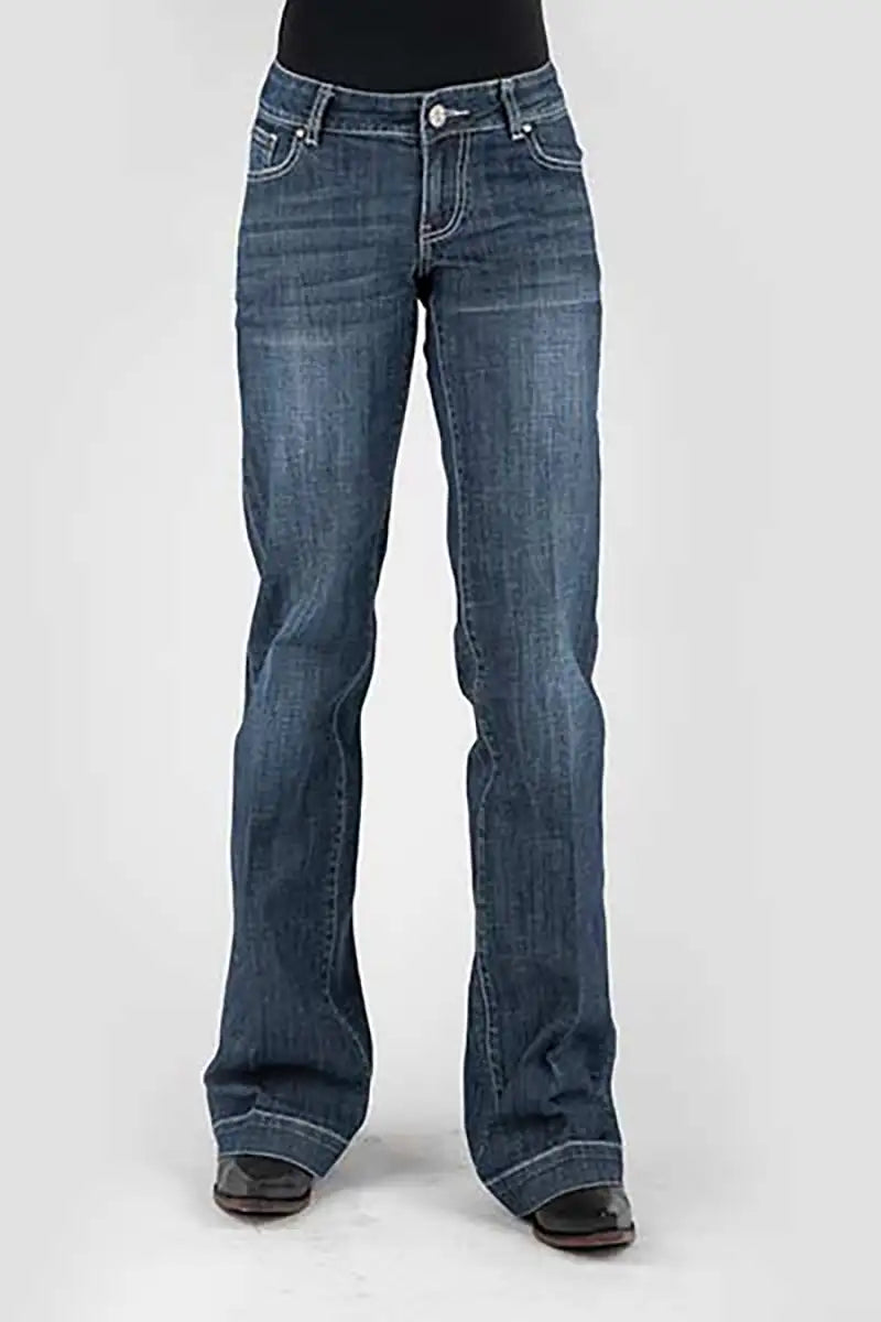 Pantalones vaqueros de mujer Tin Haul 460 Ella Fit con bolsillos bordados ( lavado oscuro de mezclilla )