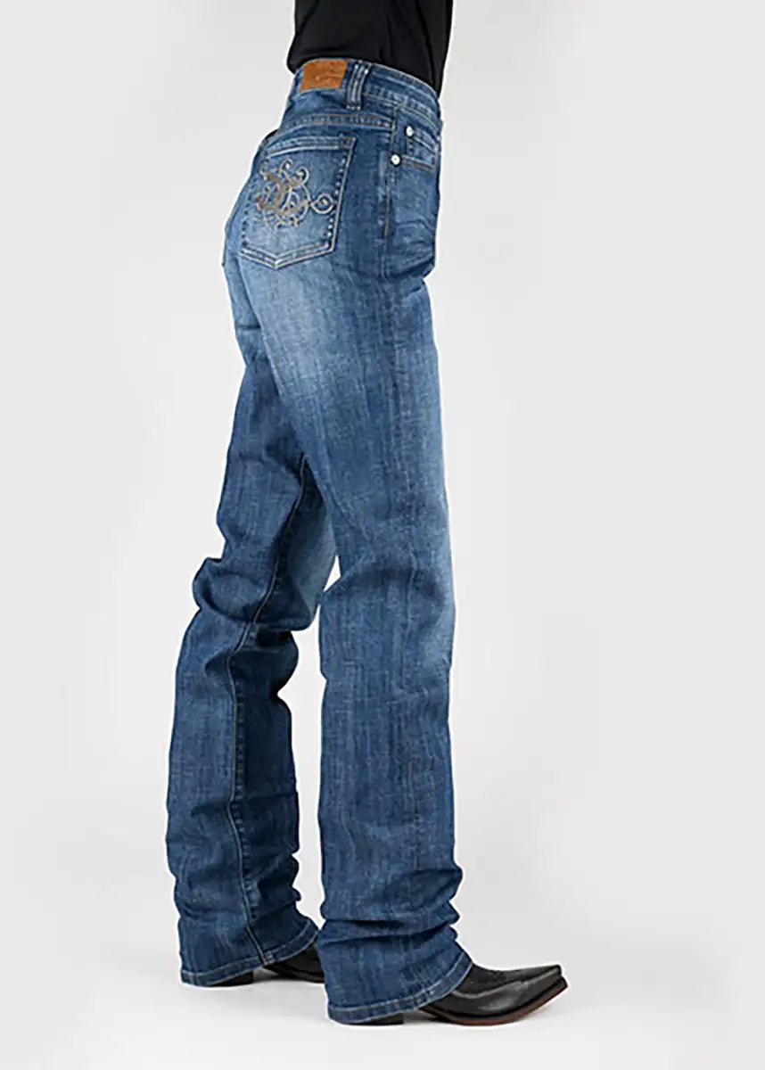 Tin Haul 525 Rachel Fit Bolsillo de herradura (lavado medio de mezclilla) - Jeans de mujer