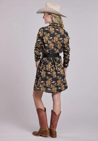 Vestido vaquero Tin Haul 2565 estampado vaquero (negro) - Mujer
