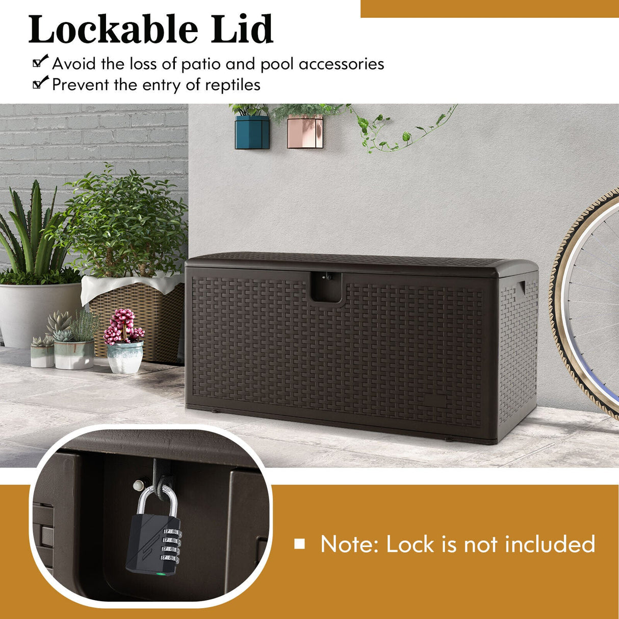 31/73/100 Gallon All Weather Storage Container with Lockable Lid