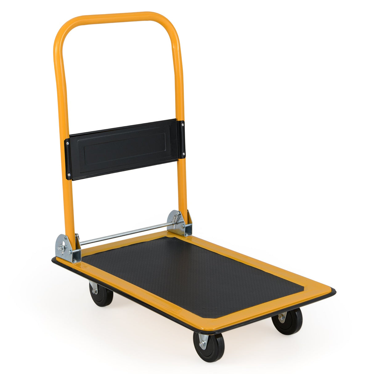 Carro Plataforma Plegable para Almacén, Camión Manual con Empuje - Negro