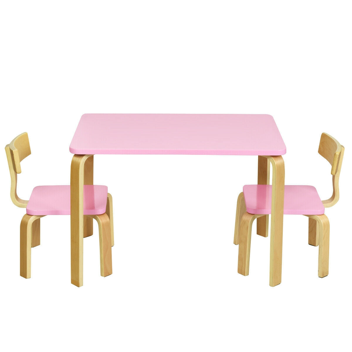 Juego de mesa y 2 sillas de madera de 3 piezas para niños