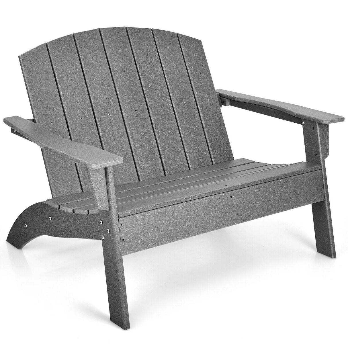 Sillón Adirondack de patio de HDPE para porche, jardín, patio trasero - Gris