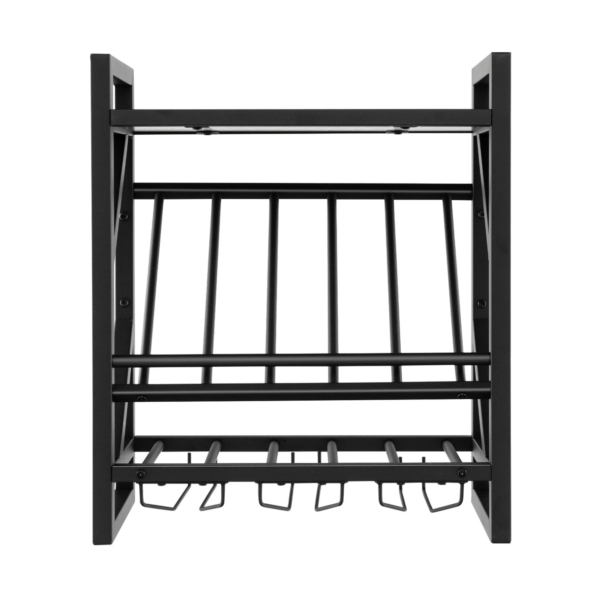 Botellero de pared para 10 botellas con soporte para copas