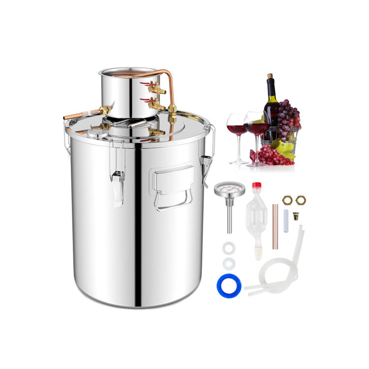 Destilador de Alcohol de 10 Galones (40 L) con 2 Ollas de Acero Inoxidable