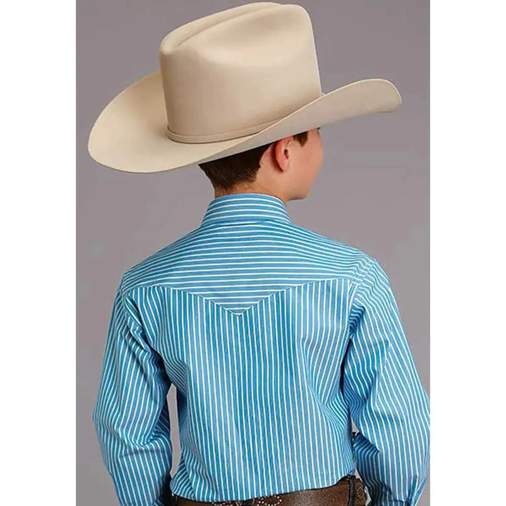 Stetson Candy Strip (Turquesa/Blanco) - Camisa Western para Niño